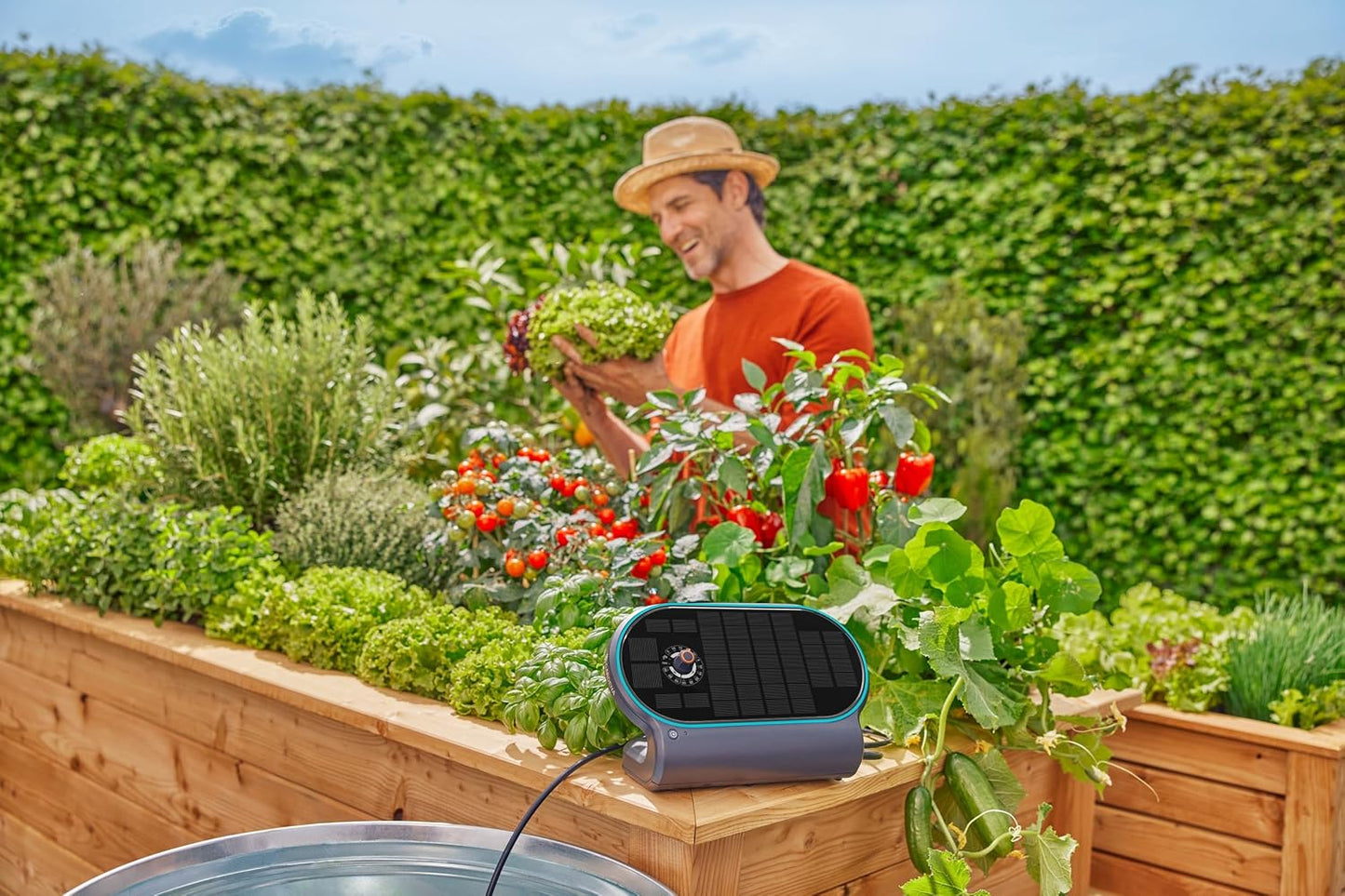 Set de riego por energía solar automático AquaBloom L Gardena 13330-20