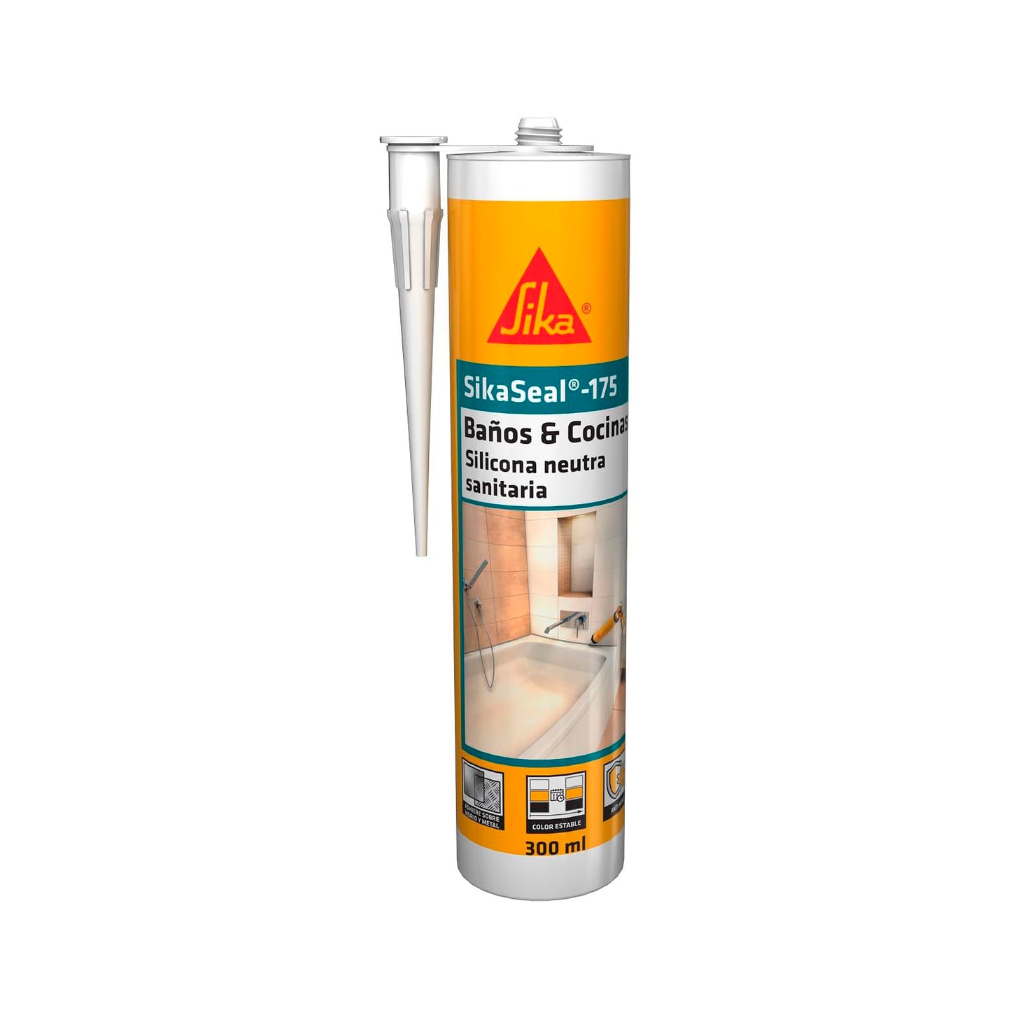 Cartucho sellador de silicona neutra sanitaria 300ml SikaSeal-175
