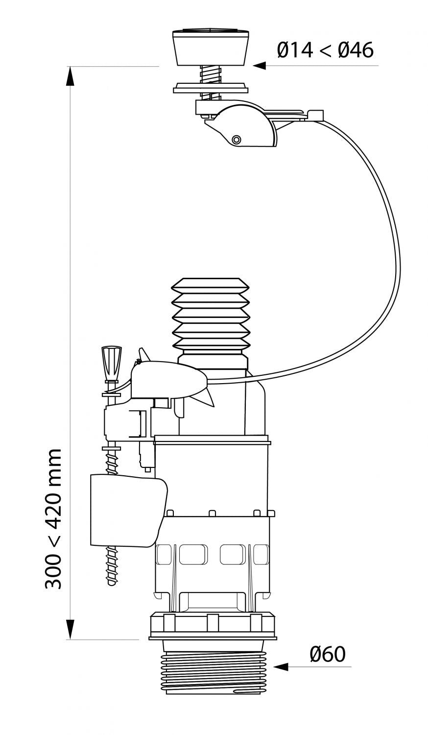 MW2 Mecanismo WC D3 System 3/6L Wirquin 10721827 WIRQUIN - 3