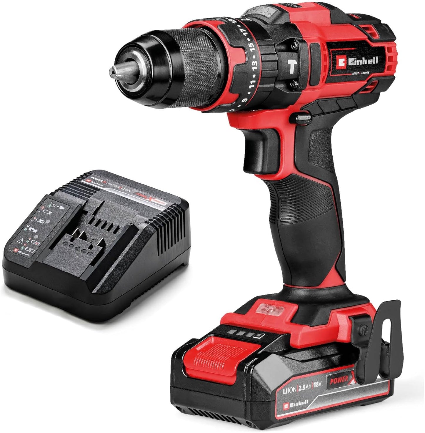 Taladro percutor a batería 18V con 1bat 2,5Ah y cargador TE-CD 18/44 Li-i Einhell