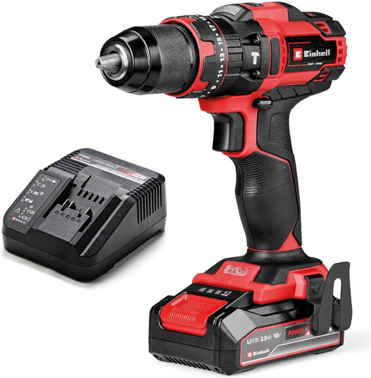 Taladro percutor a batería 18V con 1bat 2,5Ah y cargador TE-CD 18/44 Li-i Einhell