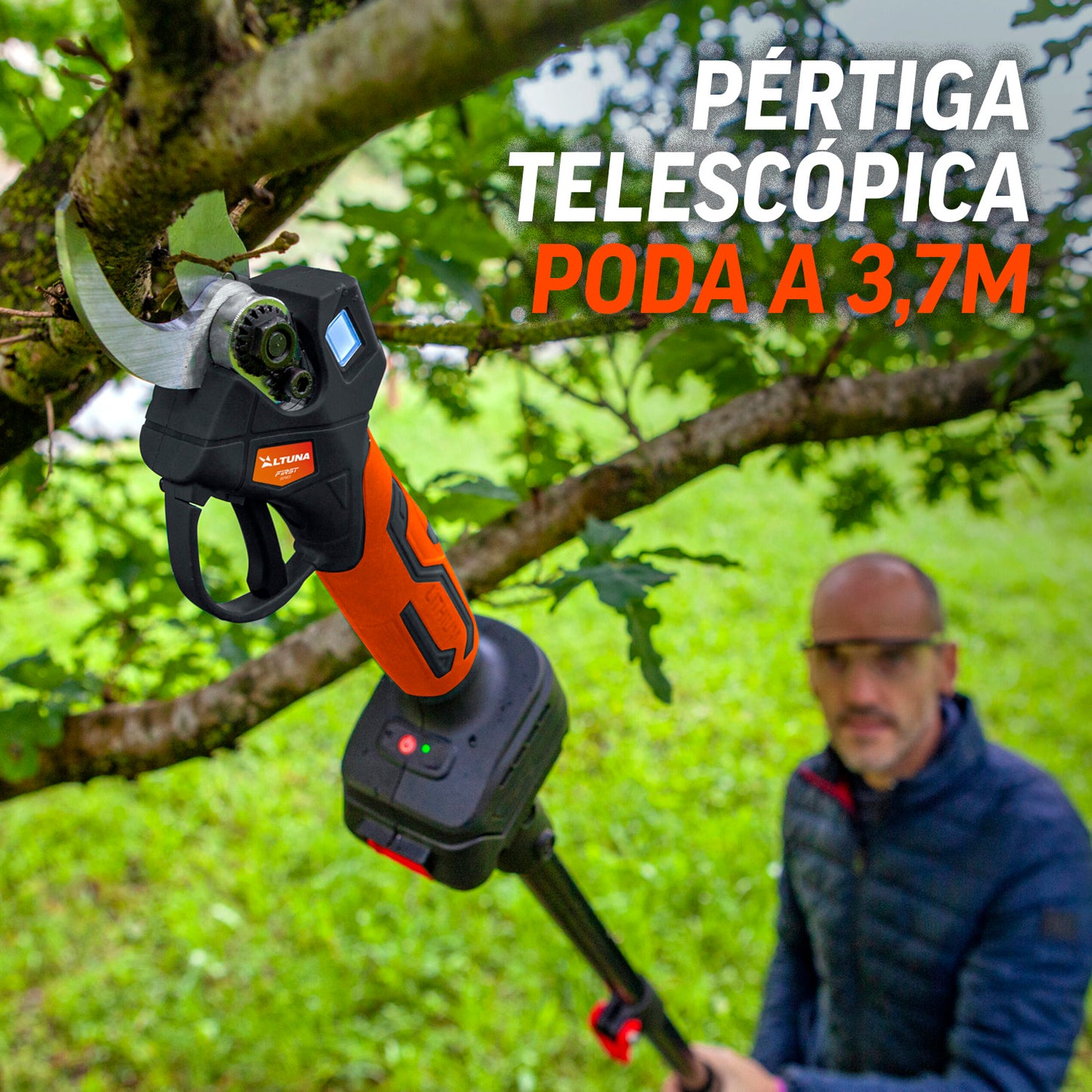 Kit de poda a batería con Motosierra + Tijera de poda + Pertiga telescopica Altuna + 2bat 2Ah AFKIT