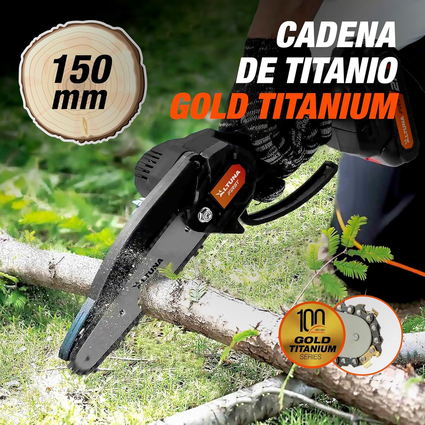 Kit de poda a batería con Motosierra + Tijera de poda + Pertiga telescopica Altuna + 2bat 2Ah AFKIT