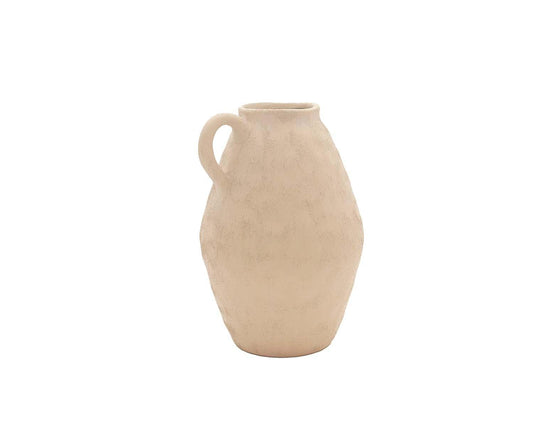 Jarrón beige de gres Masaka 30cm Andrea House