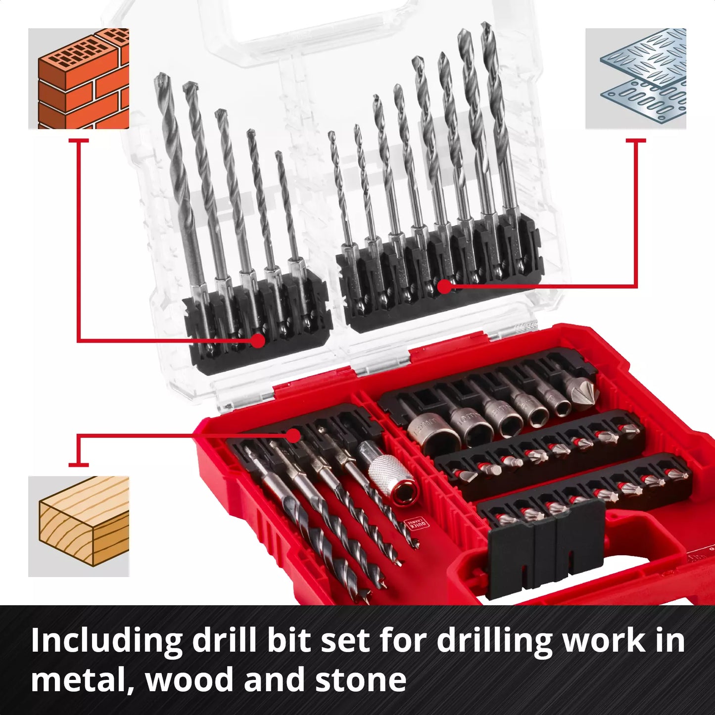 Juego de puntas y brocas L-CASE 40pcs LS Einhell 49109053