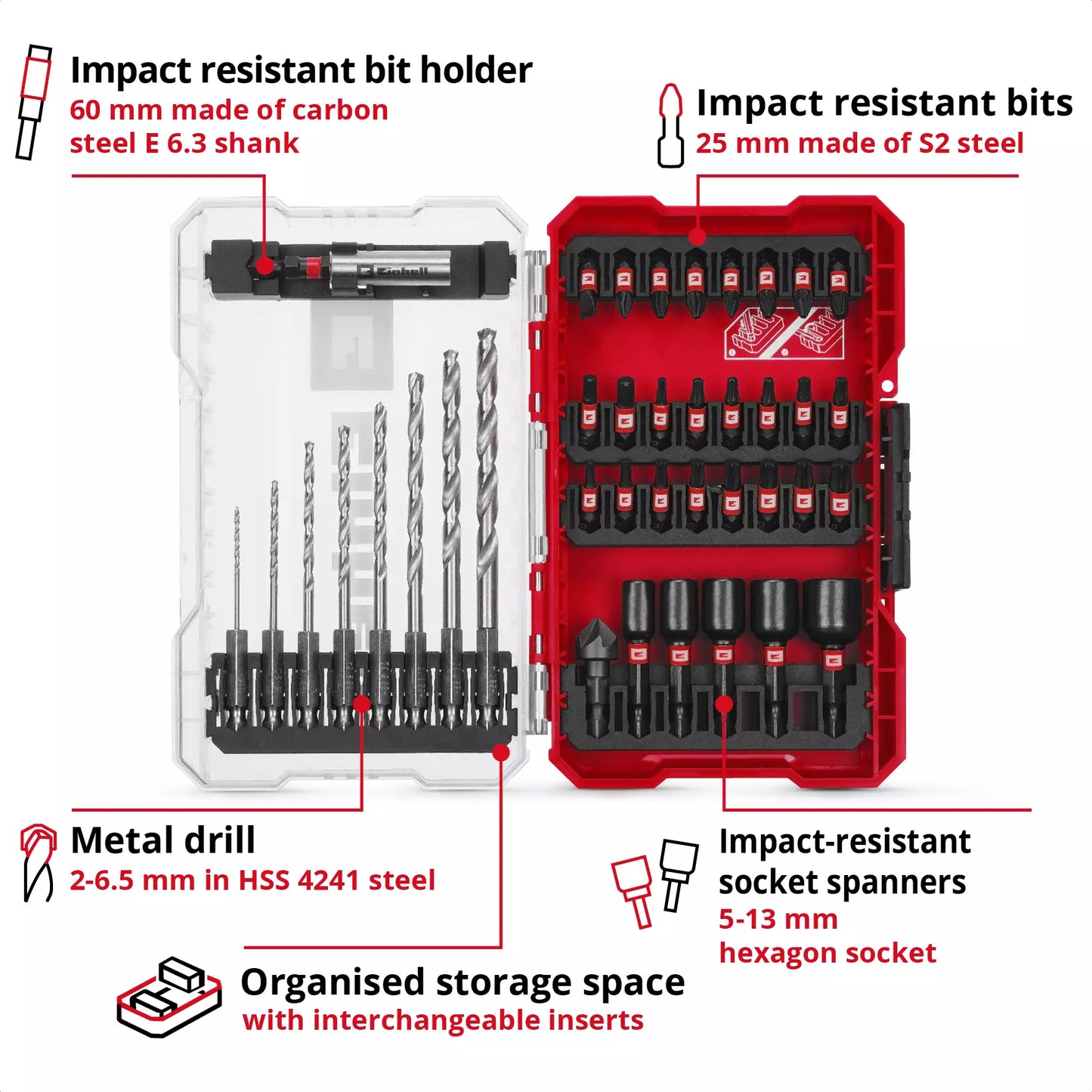 Juego de puntas y brocas M-CASE 39pcs Einhell 49108773