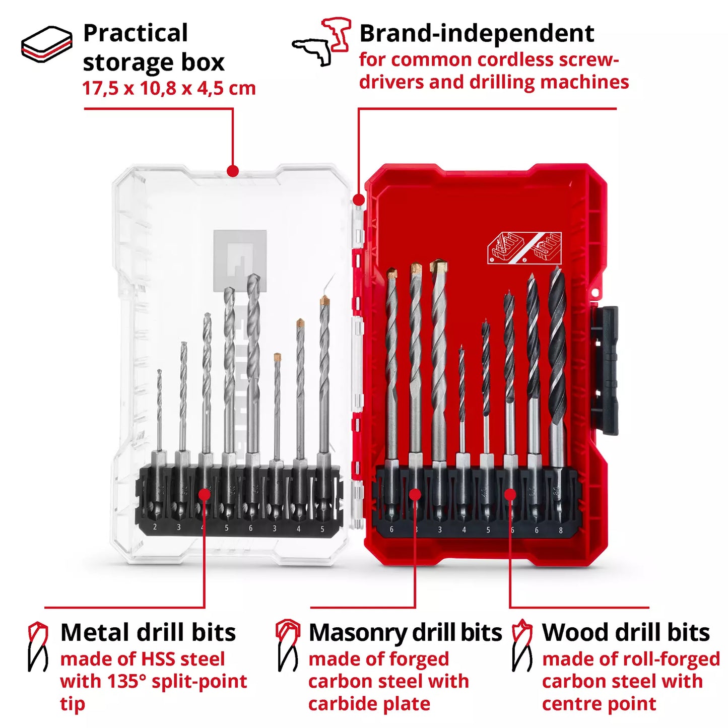 Juego de brocas M-CASE LS 18pcs Einhell 49108953