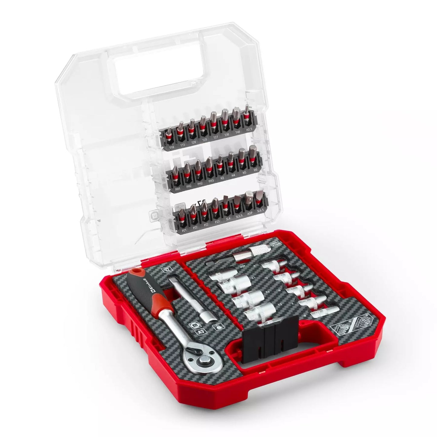 Juego de puntas y vasos L-CASE 37pcs LS Einhell 49109022