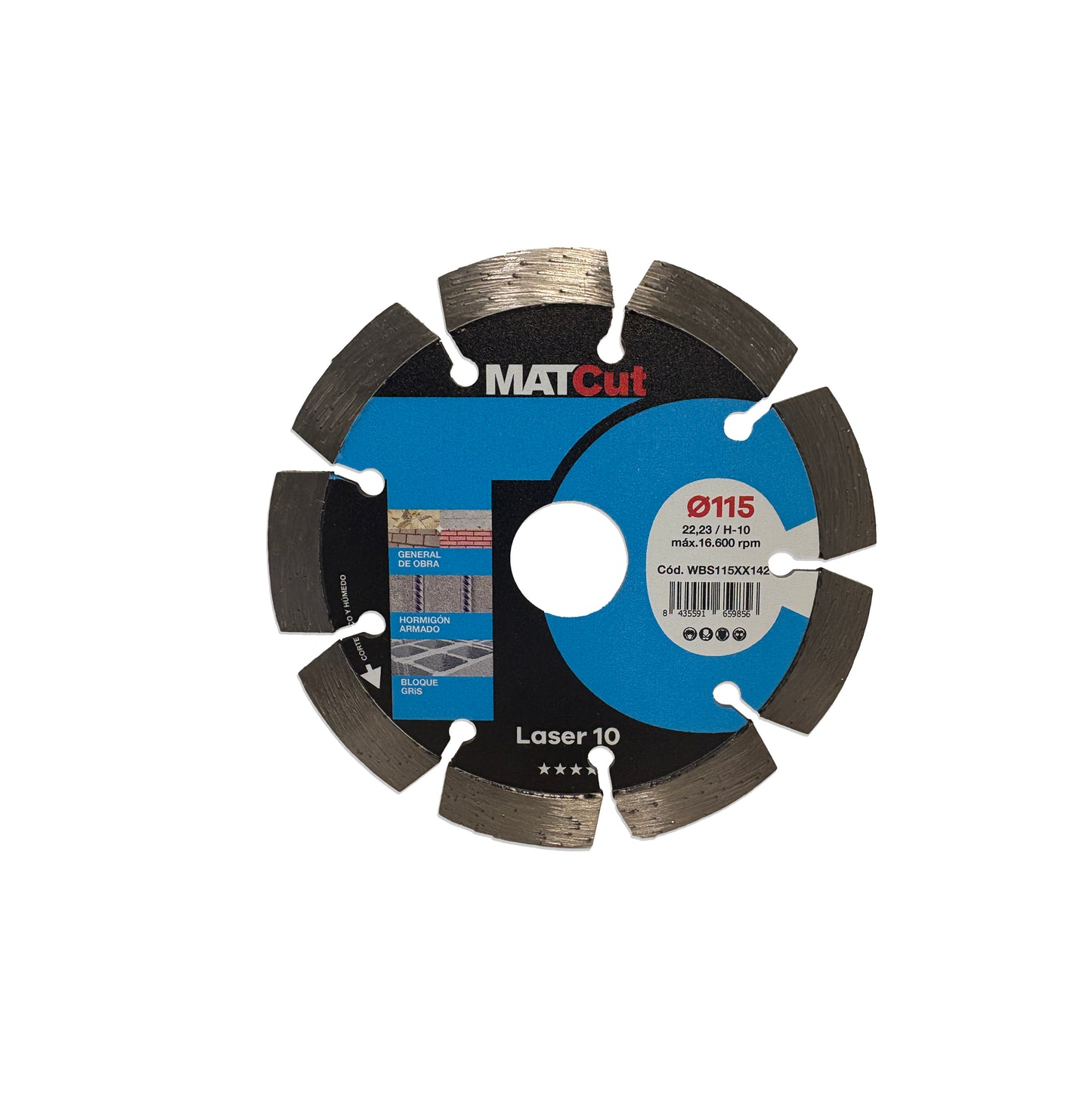 Disco de diamante Laser 10 MATcut 115mm Mussol