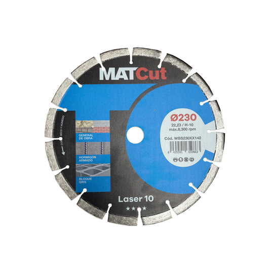 Disco de diamante Laser 10 MATcut 230mm Mussol