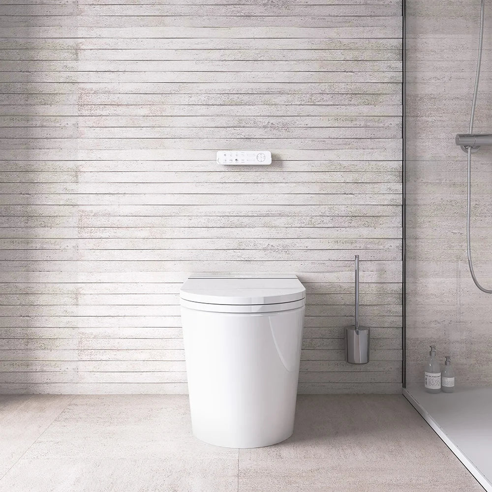Inodoro Japonés con Smart Cleaning Mizubath Rada Suelo Blanco