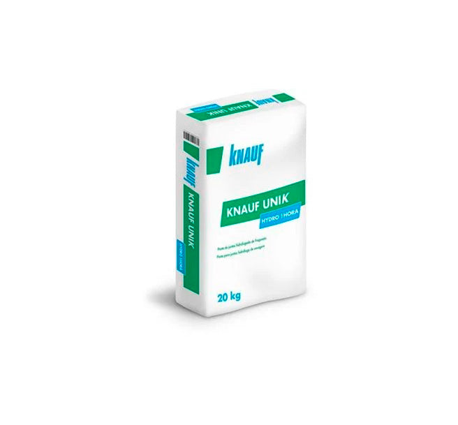 Saco pasta de juntas hidrofugada de fraguado rápido 20kg Knauf Unik Hydro 1h