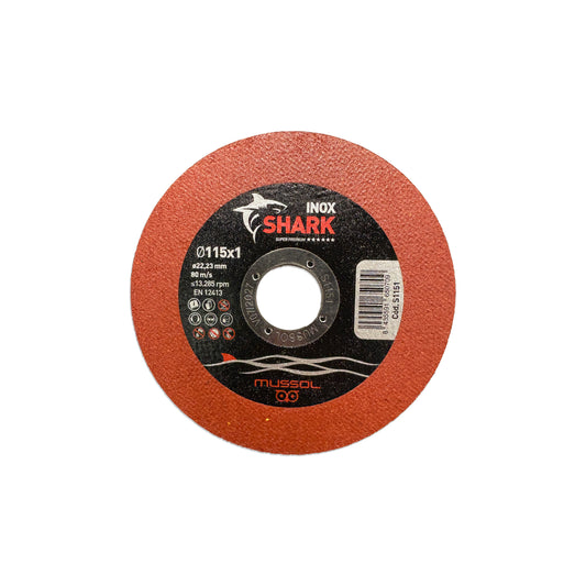 Disco de corte para acero INOX SHARK 115mm Mussol