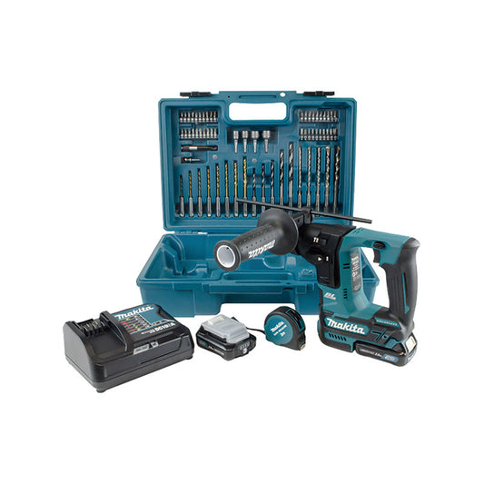 Martillo electroneumático 10,8V con accesorios 2bat 2.0Ah + Cargador + Maletín Makita HR140DSAE1