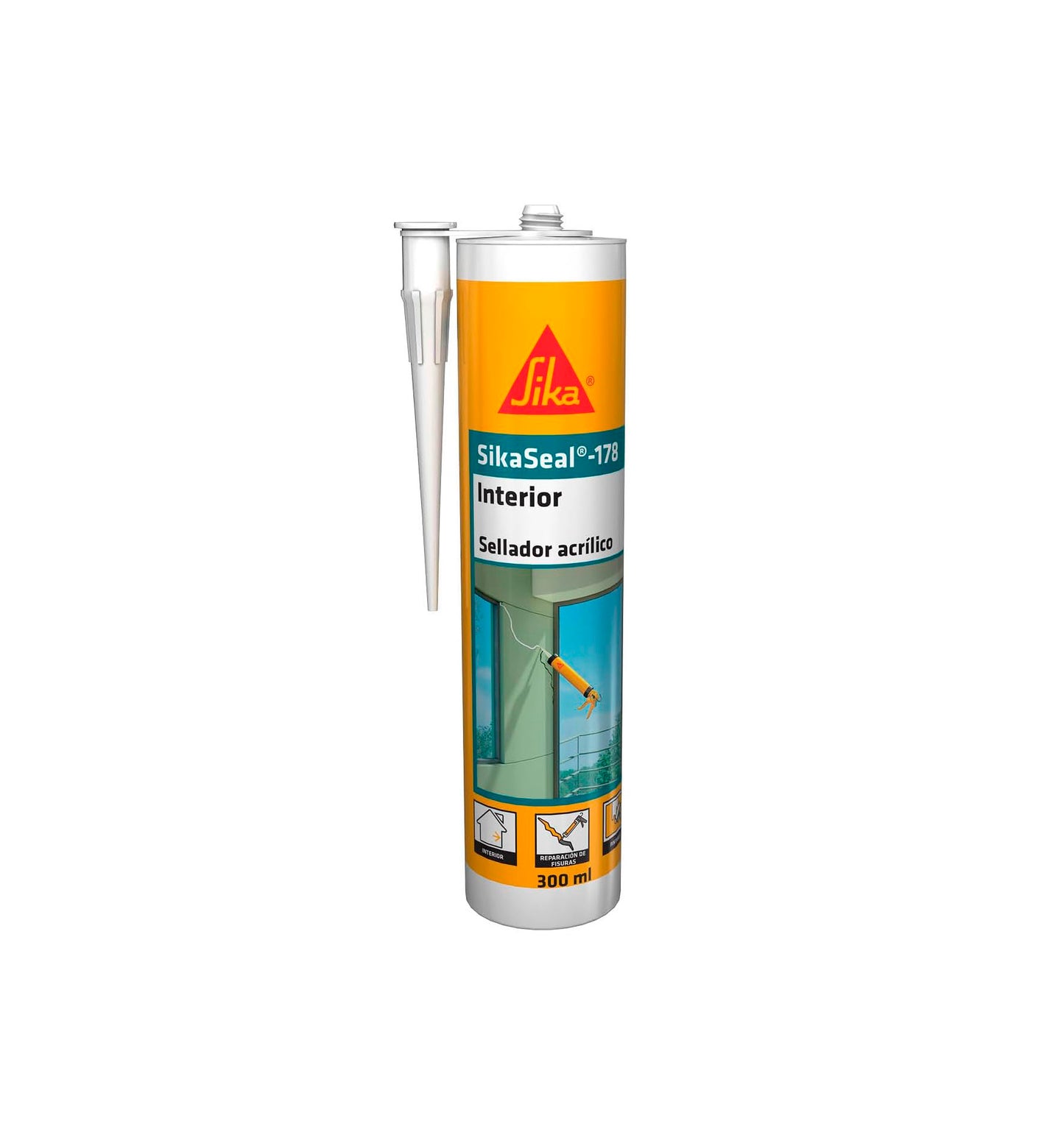 Cartucho sellador acrílico Blanco SikaSeal-178 Interiores 300ml Sika